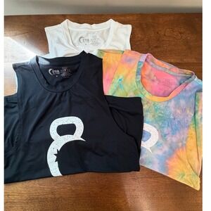 Zyia Active Sports Bra Bundle M Black Tie Dye White Workout Athleisure